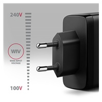 AXAGON ACU-DPQ100, GaN nabíjačka do siete 100W, 3x port (USB-A + dual USB-C), PD3.0/PPS/QC4+/Apple, čierná