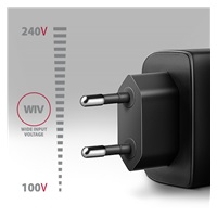 AXAGON ACU-PQ45 GaN nabíjačka do siete 45W, 2x port (USB-A + USB-C), PD3.0/PPS/QC4+/SFC 2.0/AFC/Apple