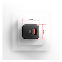 AXAGON ACU-PQ20, nabíjačka do siete 20W, 2x port (USB-A + USB-C), PD3.0/PPS/QC4+/AFC/Apple, čierna
