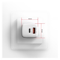 AXAGON ACU-PQ20W, nabíjačka do siete 20W, 2x port (USB-A + USB-C), PD3.0/PPS/QC4+/AFC/Apple, biela