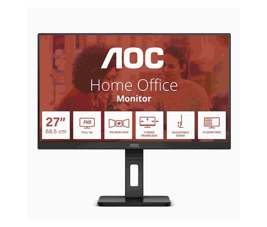 AOC MT IPS LCD WLED 27" 27E3QAF - IPS panel, 1920x1080, D-Sub, HDMI, DP, repro, pivot