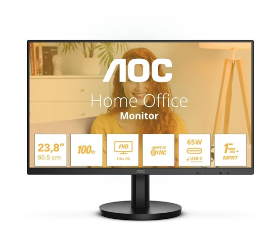 AOC MT IPS LCD WLED 23,8" 24B3CA2 - IPS panel, 100Hz, 1920x1080, HDMI, USB-C, USB 3.2, repro