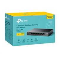 TP-Link LiteWave switch LS106LP (6x100Mb/s, 4xPoE, 41W, fanless)