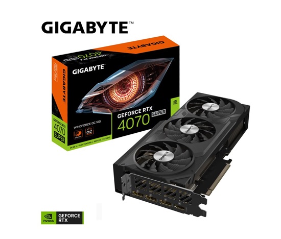 GIGABYTE VGA NVIDIA GeForce RTX 4070 SUPER WINDFORCE OC 12G, 12G GDDR6X, 3xDP, 1xHDMI