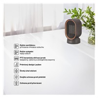 Lauben Desk Fan&Heater 2in1 600BB