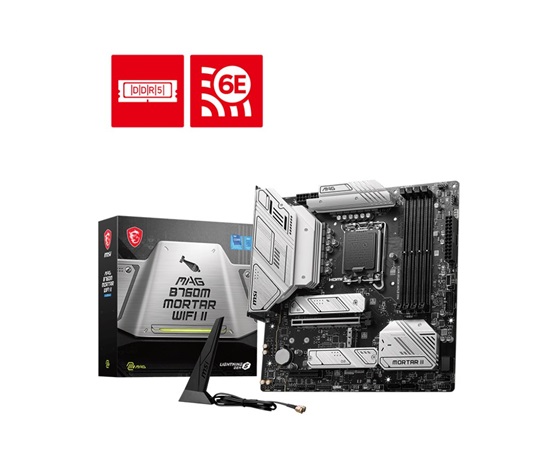 MSI MB Sc LGA1700 MAG B760M MORTAR WIFI II, Intel B760, 4xDDR5, 1xDP, 1x HDMI, mATX