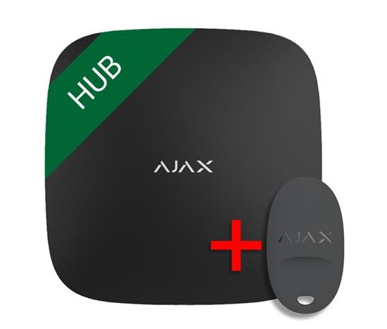 Ajax SET  Hub black + DÁREK ZDARMA  SpaceControl black