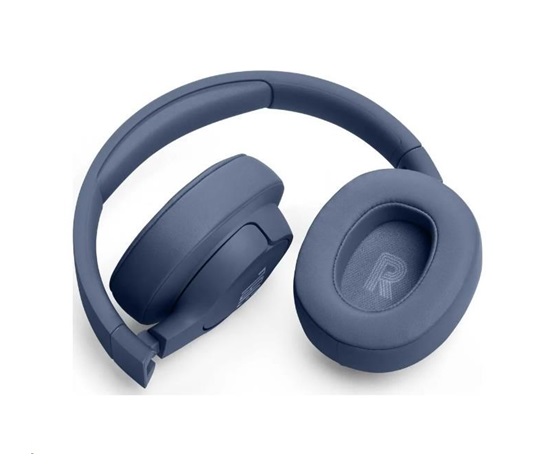 JBL Tune 720BT Blue bezdrátová sluchátka přes uši, Bluetooth 5.3, až 76 hodin a rychlé dobití, modrá