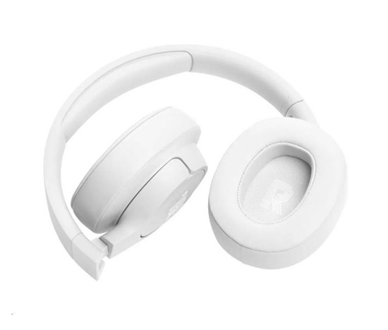 JBL Tune 720BT White bezdrátová sluchátka přes uši, Bluetooth 5.3, až 76 hodin a rychlé dobití, bílá