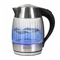 Salente StripeGlass, rychlovarná konvice 1,8 l, nerez/skleněná, modré podsvícení