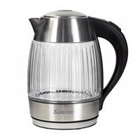 Salente StripeGlass, rychlovarná konvice 1,8 l, nerez/skleněná, modré podsvícení