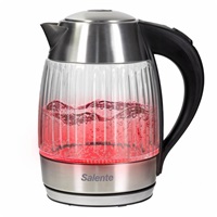 Salente StripeGlass, rychlovarná konvice 1,8 l, nerez/skleněná, červené podsvícení