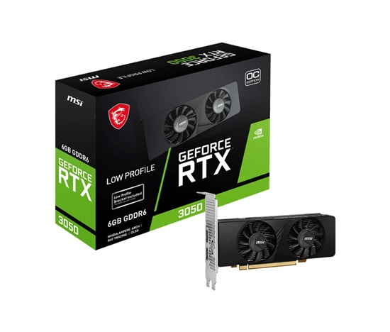 MSI VGA NVIDIA GeForce RTX 3050 LP 6G OC, 6G GDDR6, 1xDP, 2xHDMI