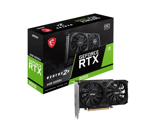 MSI VGA NVIDIA GeForce RTX 3050 VENTUS 2X 6G OC, 6G GDDR6, 1xDP, 2xHDMI