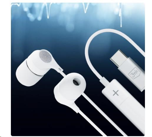 Obr. Kabelová sluchátka 3mk, USB-C 1700496a