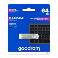 GOODRAM Flash Disk UNO3 64GB, USB 3.2 Gen1, stříbrná