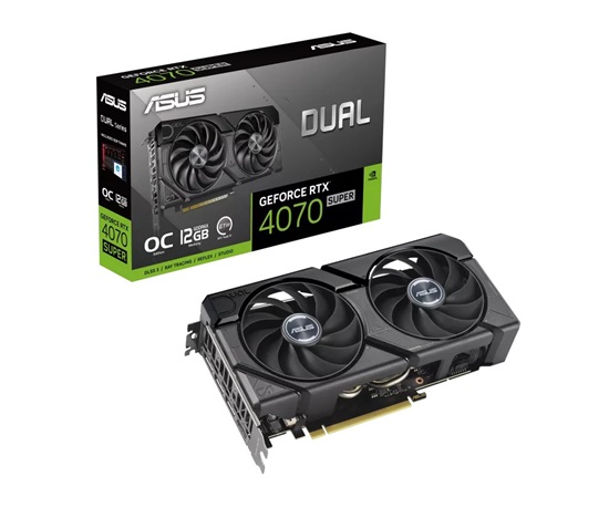 ASUS VGA NVIDIA GeForce RTX 4070 SUPER DUAL OC EVO 12G, 12G GDDR6X, 3xDP, 1xHDMI