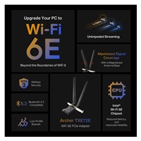 TP-Link Archer TXE72E WiFi6E PCIe adapter (AXE5400,2,4GHz/5GHz/6GHz,Bluetooth5.3)