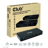 Club3D Dokovací stanice USB-C 10v1, 1xDP, 1xHDMI, 3xUSB-C, 3xUSB, 1xRJ45, 1x3.5mm, černá