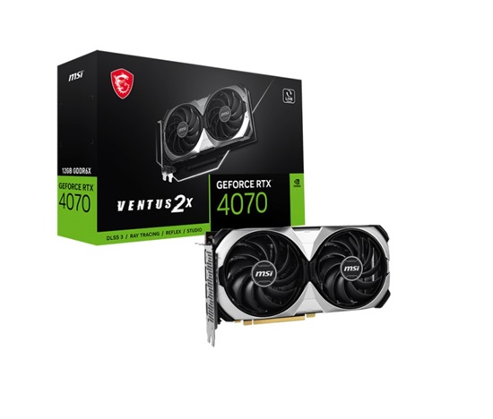 BAZAR - MSI VGA NVIDIA GeForce RTX 4070 VENTUS 2X 12G OC, RTX 4070, 12GB GDDR6X - Po opravě (Bez příšlušenství)