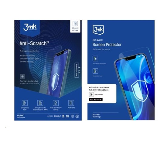 3mk All-Safe - AIO fólie Anti-Scratch Full Wet Fitting Phone, 25 ks