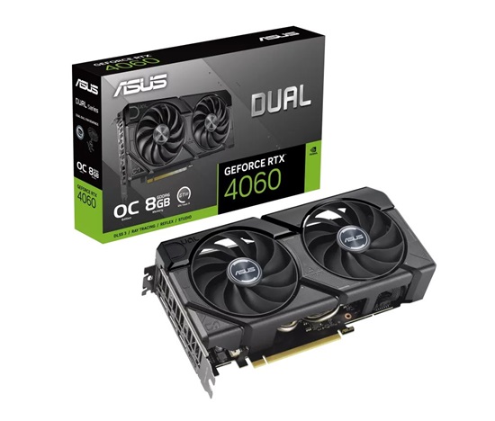 ASUS VGA NVIDIA GeForce RTX 4060 DUAL OC EVO 8G, 8G GDDR6, 3xDP, 1xHDMI