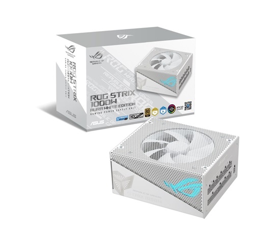 ASUS zdroj 1000W ROG STRIX GOLD AURA WHITE, 120mm,  80+ Gold, ARGB, Bílá