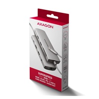 AXAGON HMC-8HLSA, USB 5Gbps hub, 3x USB-A, HDMI 4k/60Hz, RJ-45 GLAN, SD/microSD, audio, PD 100W, kábel USB-C 20cm