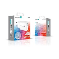 CONNECT IT Duplex nabíjecí adaptér 1xLightning, 1×USB-C, 20W, 1xLightning - USB-C kabel, bílá