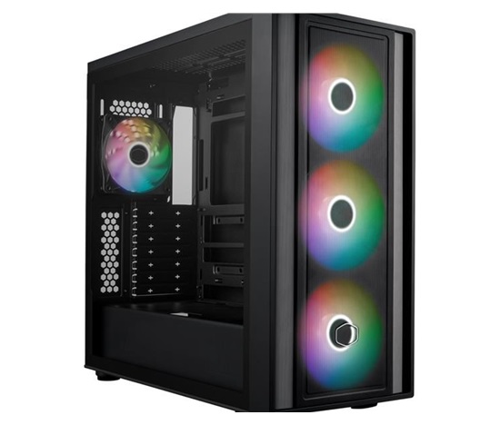 Cooler Master case MasterBox 600, ATX, Průhledná bočnice, 3x 140mm ARGB Fan, 1x 120mm ARGB Fan, ARGB Hub, Černá