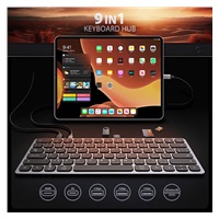 AXAGON HMC-KB-CS, USB 5Gbps hub s CZ/SK klávesnicou, HDMI 4K/60Hz, 3x USB-A, SD/mSD, audio, PD 100W, kábel USB-C 60cm