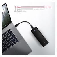 AXAGON EEM2-UB2, USB-C 10Gbps - M.2 NVMe SSD ARROW box, čierny