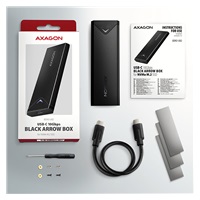 AXAGON EEM2-UB2, USB-C 10Gbps - M.2 NVMe SSD ARROW box, čierny