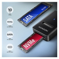 AXAGON ADM2-CM USB-C 10Gbps - M.2 NVMe & SATA SSD adaptér, kábel USB-C 10cm