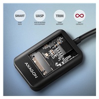 AXAGON ADM2-CM USB-C 10Gbps - M.2 NVMe & SATA SSD adaptér, kábel USB-C 10cm