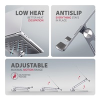 AXAGON HMC-STND, stojan pre 10"-17" notebooky, USB 5Gbps hub, 3x USB-A, HDMI 4k/60Hz, RJ-45, PD 100W, kábel USB-C 60cm