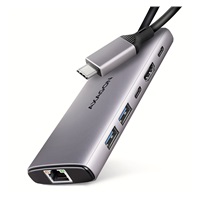 AXAGON HMC-6G2L, USB 10Gb/s hub, 2x USB-A, 1x USB-C, HDMI 4k/60, RJ-45, PD 100W, kábel USB-C 15cm