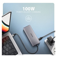 AXAGON HMC-6G2L, USB 10Gb/s hub, 2x USB-A, 1x USB-C, HDMI 4k/60, RJ-45, PD 100W, kábel USB-C 15cm