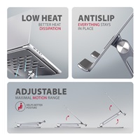 AXAGON STND-LQ, hliníkový HQ stojan pre notebooky 10" - 16", nastaviteľná výška a uhol