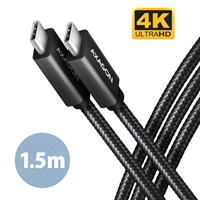 AXAGON BUCM32-CM15AB, SPEED+ kábel USB-C USB-C, 1.5 m, USB 20Gbps, PD 100W 5A, 4K HD, ALU, opletenie, čierny
