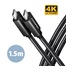 AXAGON BUCM32-CM15AB, SPEED+ kábel USB-C <-> USB-C, 1.5 m, USB 20Gbps, PD 100W 5A, 4K HD, ALU, opletenie, čierny