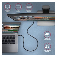 AXAGON BUCM32-CM15AB, SPEED+ kábel USB-C <-> USB-C, 1.5 m, USB 20Gbps, PD 100W 5A, 4K HD, ALU, opletenie, čierny