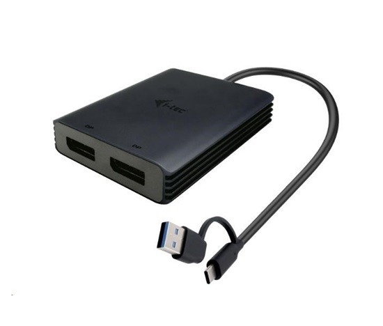 i-tec USB-A/USB-C Dual 4K DP Video Adapter