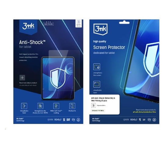 3mk All-Safe - AIO fólie Anti-Shock Full Wet Fitting Tablet, 5 ks