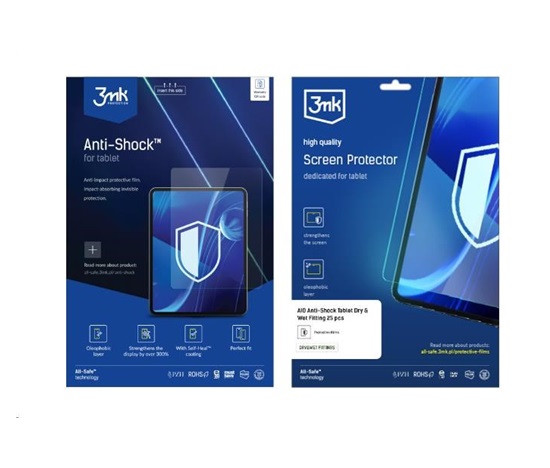 3mk All-Safe - AIO fólie Anti-Shock Full Wet Fitting Tablet, 25 ks