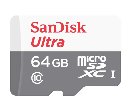 SanDisk MicroSDXC karta 64GB Ultra (R:100/W:100 MB/s, UHS-I, C10) + adaptér