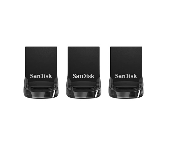 SanDisk Flash Disk 32GB Ultra Fit Flash Drive, USB 3.2, Černá, 3 Pack