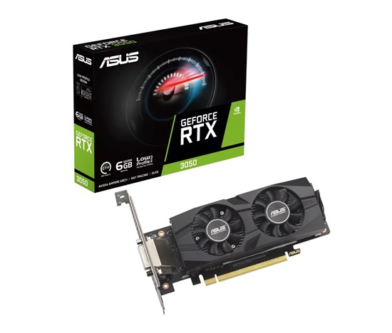 ASUS VGA NVIDIA GeForce RTX 3050 LP BRK 6G, 6G GDDR6, 1xDP, 1xHDMI, 1xDVI