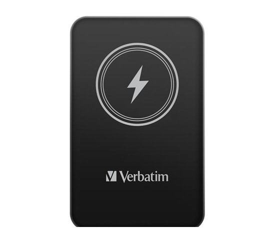 VERBATIM Powerbanka Charge 'n' Go, Magnetická, 5000 mAh, USB-C, Černá