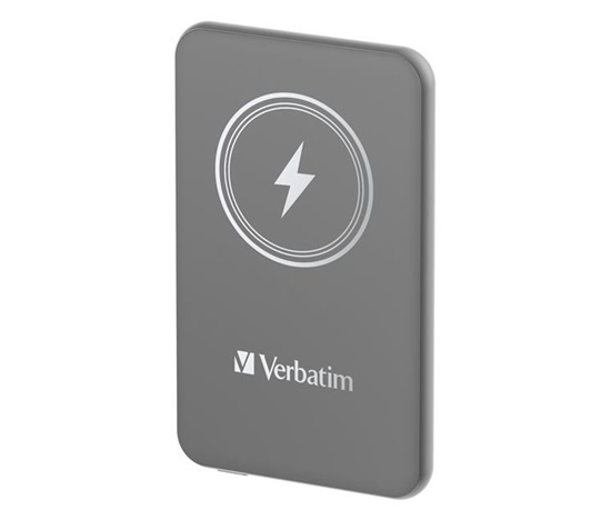 VERBATIM Powerbanka Charge 'n' Go, Magnetická, 5000 mAh, USB-C, Šedá